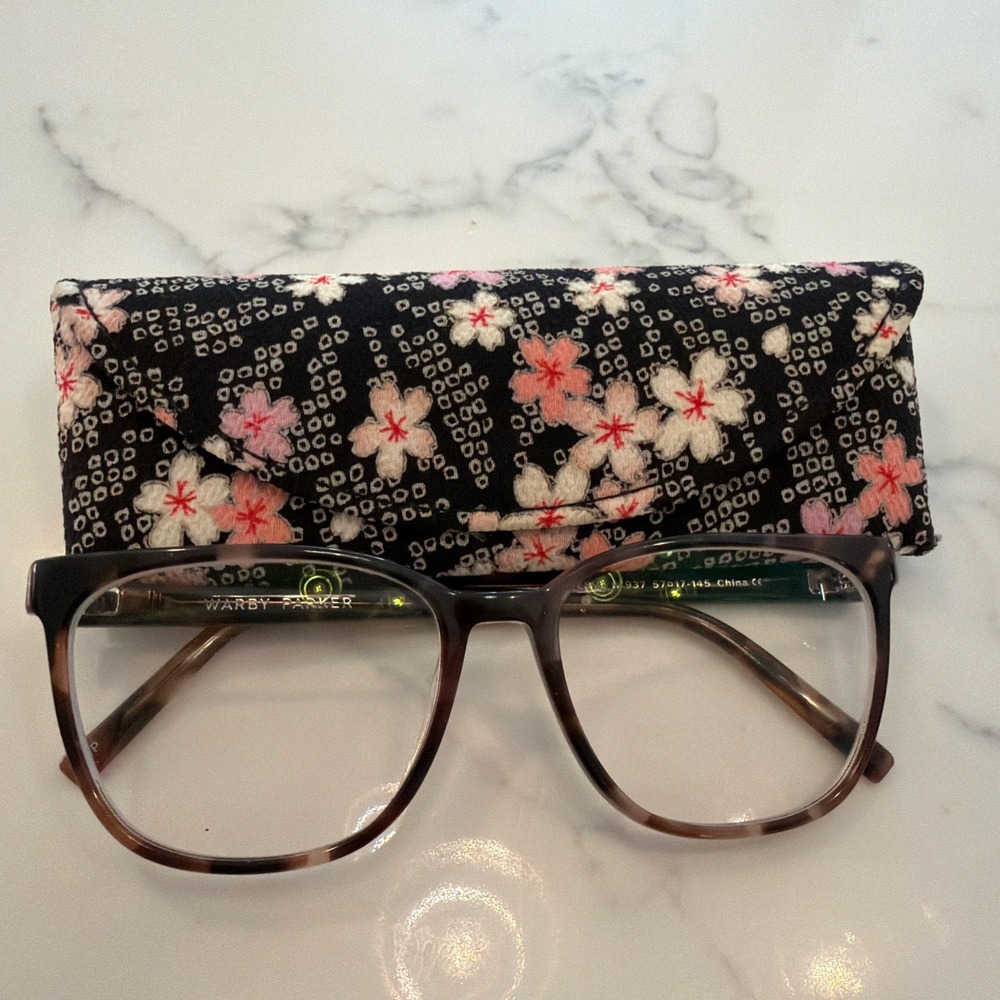 Warby Parker Eyeglasses Esme W 937 Sesame Tortoise 57-17-145 W Case